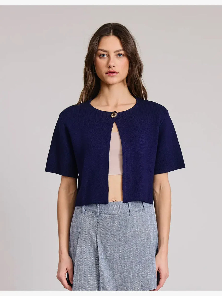 Priscilla Navy Short Sleeve Cardigan - Glamourous Grace