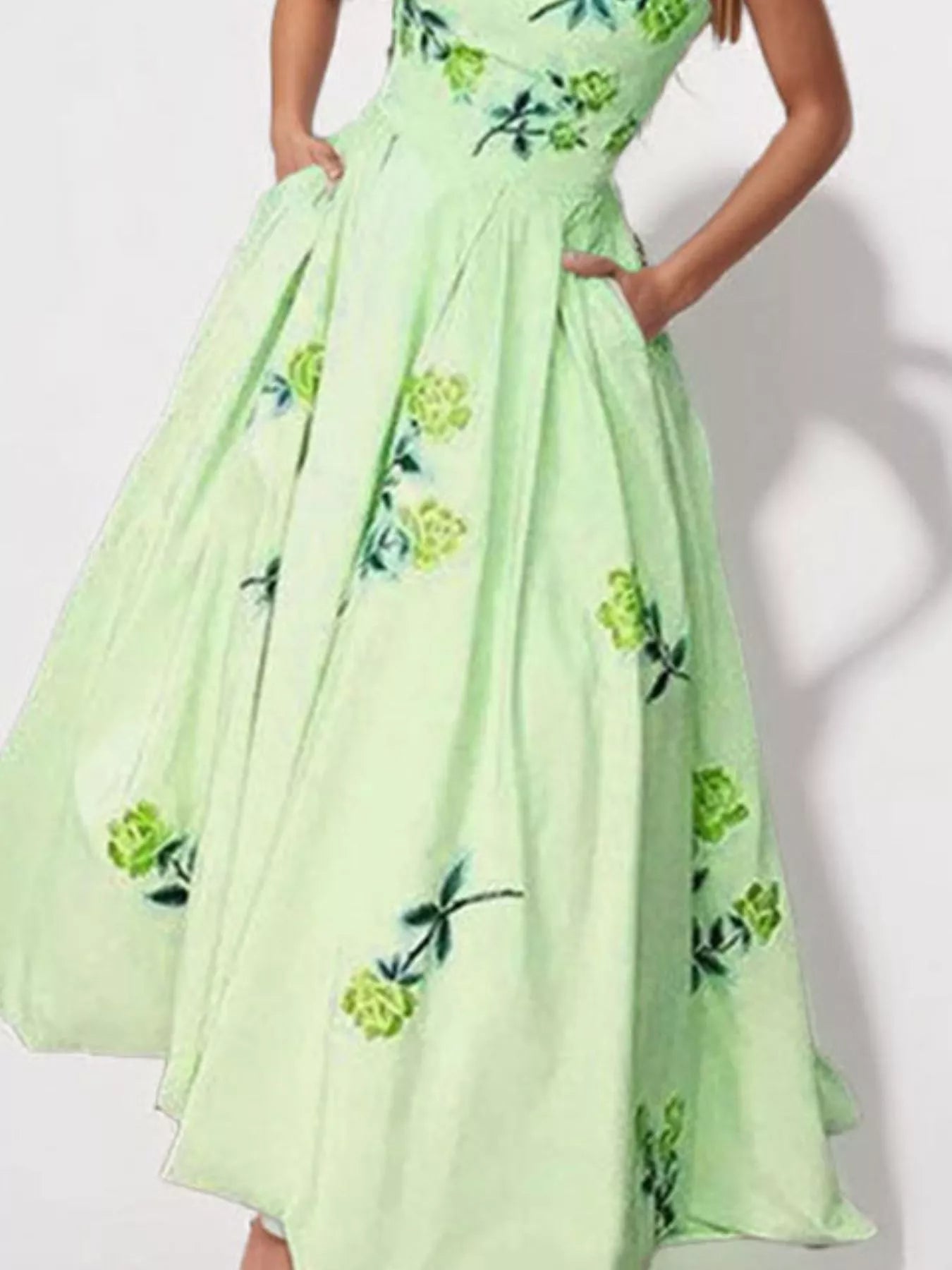 Floral Print Tube Maxi Dress