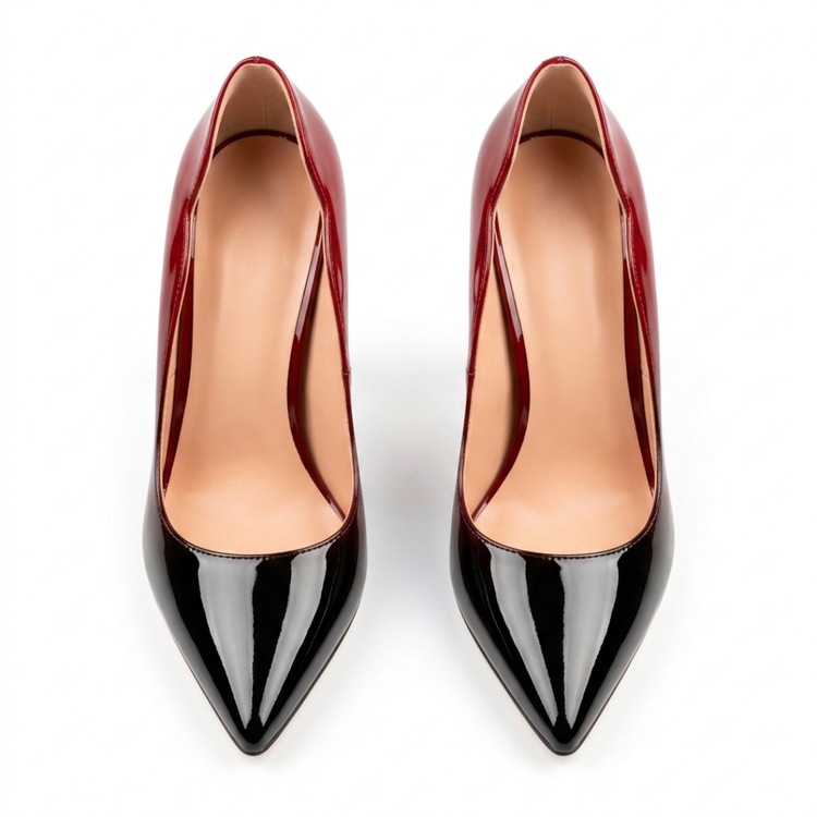 Rosalind - Ombre Black & Red Pump