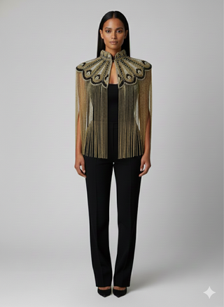 Gilded Fleur Cape - Glamourous Grace