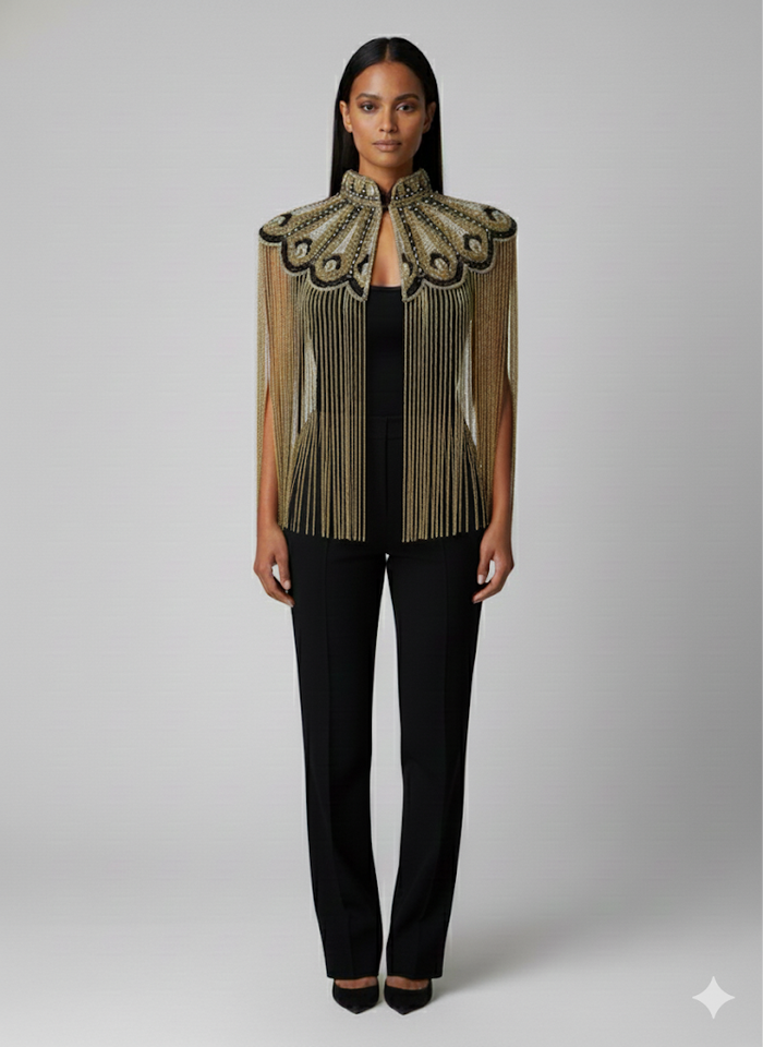 Gilded Fleur Cape - Glamourous Grace