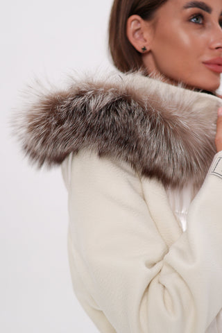 Saga® Furs Silver Fox Wool Alpaca Freudenberg Comfortemp® Coat