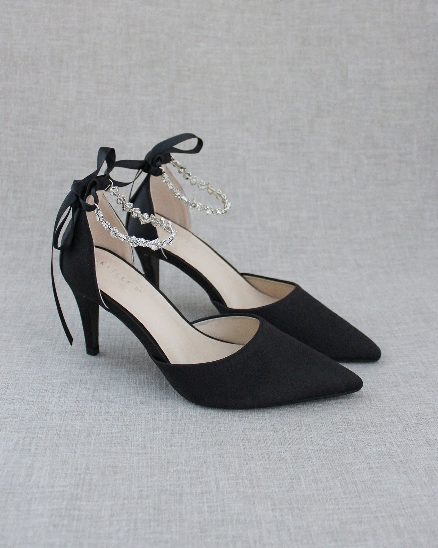 Evening Pumps with Amaryllis Crystal Strap - Glamourous Grace