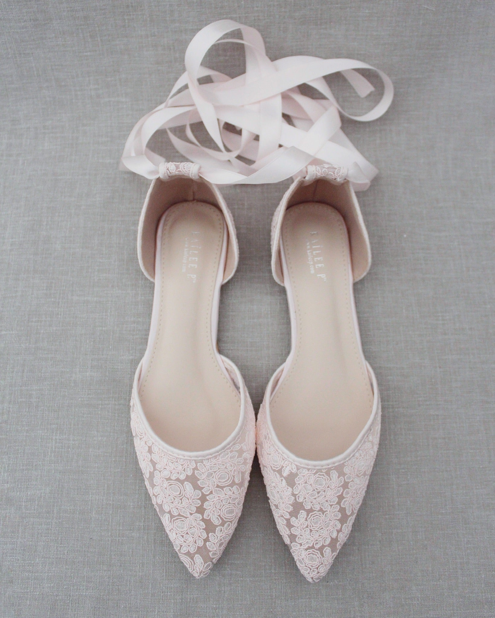 Crochet Lace Pointy Toe with Ankle Tie or Ballerina Lace Up