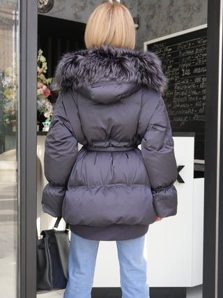Orchid Genuine Fur Trim Down Parka
