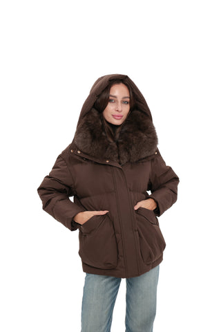 Michelle Genuine Fur Trim Down Parka