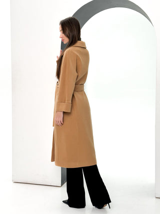 Monique Tailored Cashmere Wool Blend Coat in Bluff