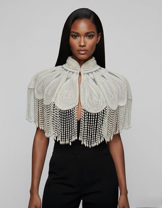 Pearl Halo Cape - Glamourous Grace