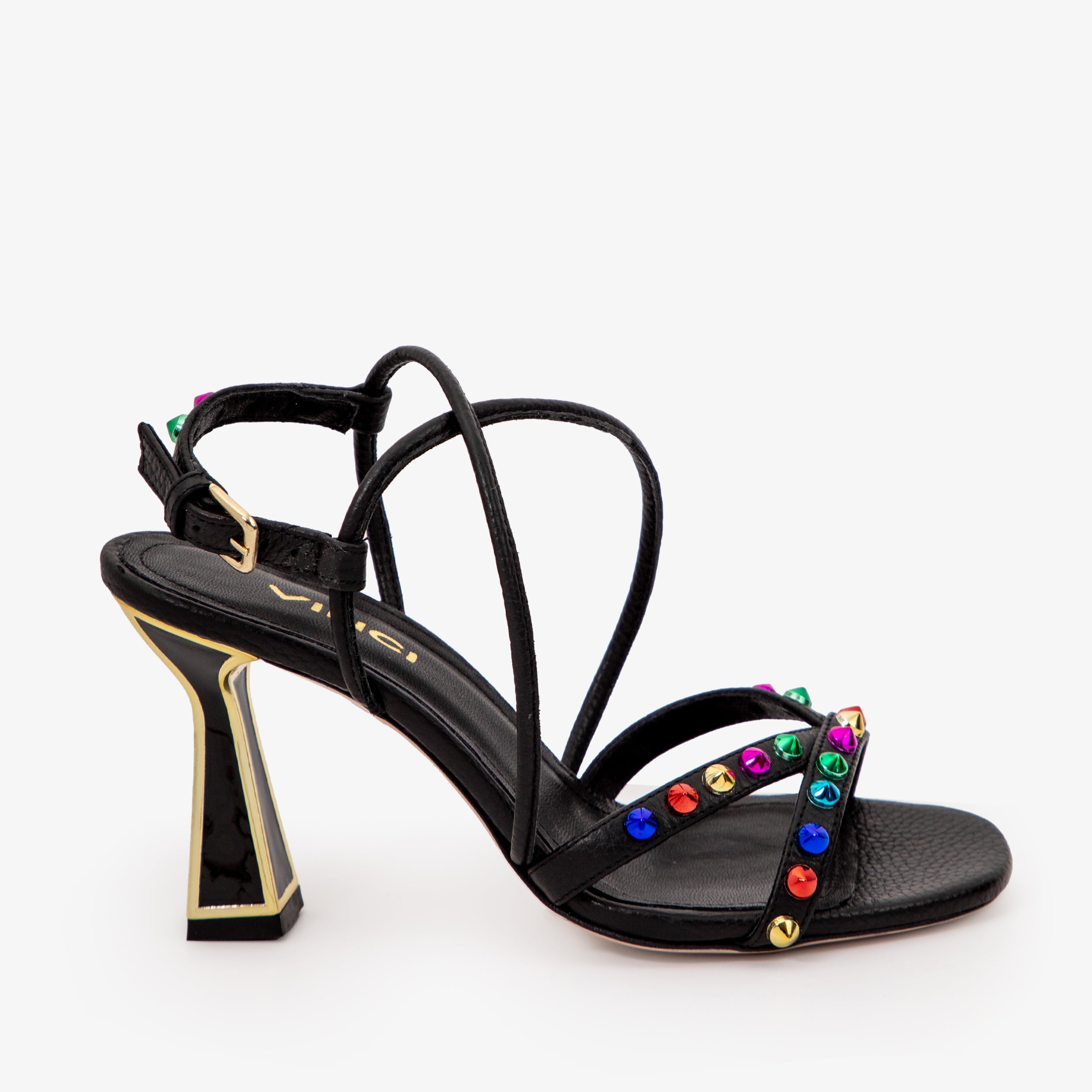 The Aurora Black Leather Strappy Women Sandal - Glamourous Grace
