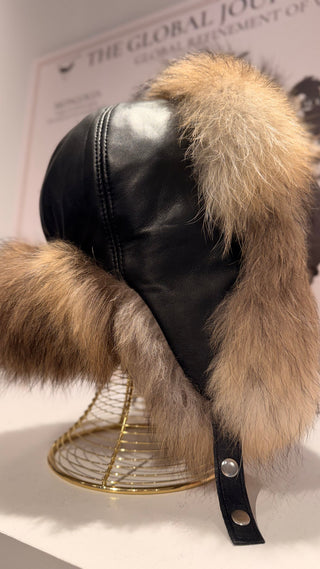 Genuine Raccoon Leather Hat Unisex