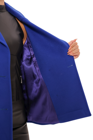 Sorrento Cashmere Blend Coat in Royal Blue