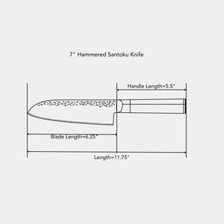 7" Hammered Santoku Knife