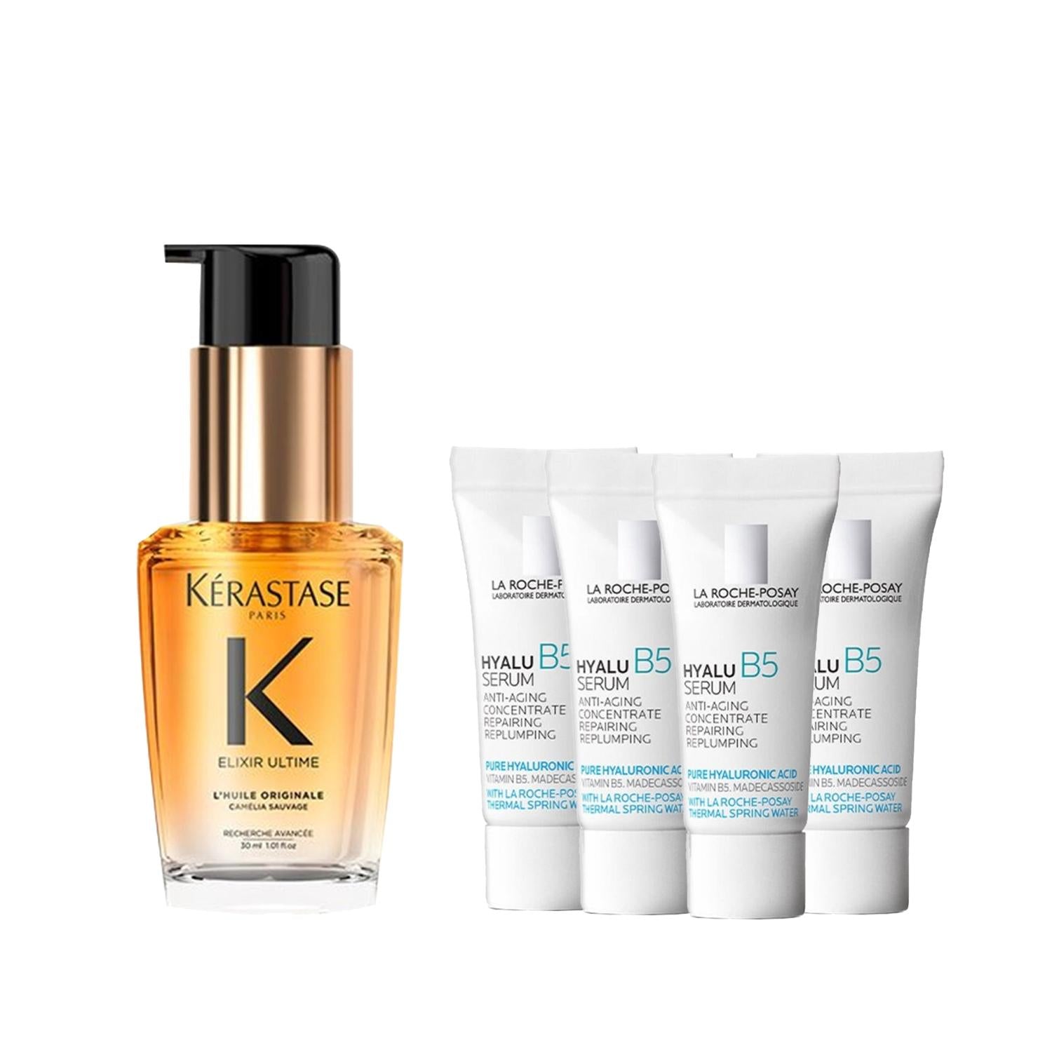 Kerastase Skincare and Haircare Set - Premium Beauty Bundle with La Roche Posay - Glamourous Grace