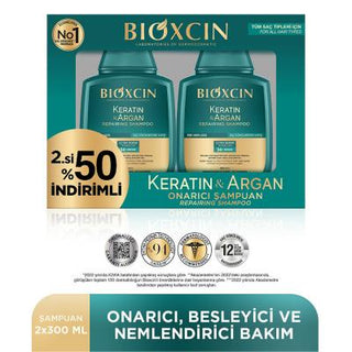 Bioxcin Keratin and Argan Repair Shampoo - Nourishing, Hypoallergenic, Paraben-Free for Damaged Hair - Glamourous Grace