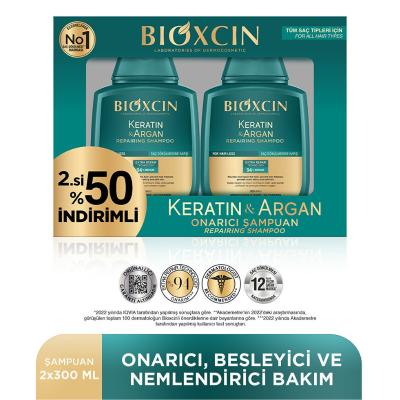 Bioxcin Keratin and Argan Repair Shampoo - Nourishing, Hypoallergenic, Paraben-Free for Damaged Hair - Glamourous Grace