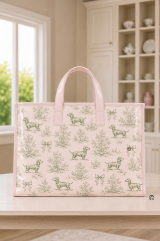 SC - ETA 10/15-10/29 The Doxie Darlin' Pink Vinyl Tote© - Glamourous Grace