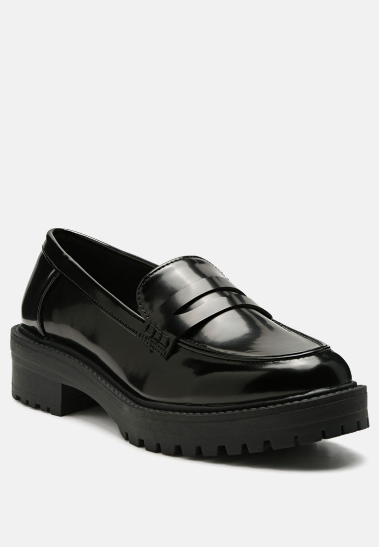 Jules Faux Leather Lug Loafers - Glamourous Grace