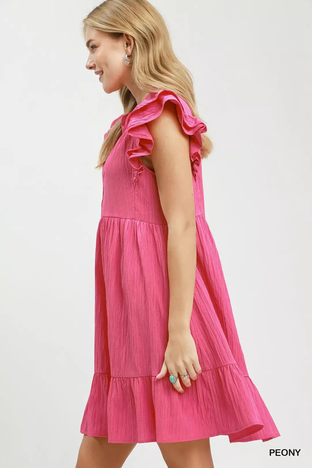 Umgee Ruffle Sleeve Babydoll Dress - Glamourous Grace