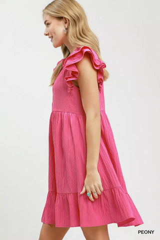 Umgee Ruffle Sleeve Babydoll Dress - Glamourous Grace