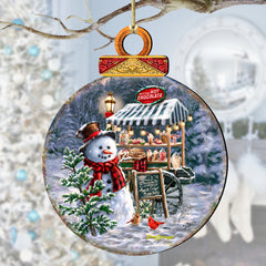 Hot Chocolate Stand - Frosty Fun Wooden Ornaments by D. Gelsinger Christmas Santa Snowman Decor - 8611087-DG