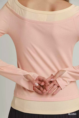 Umgee Layered Twofer Long Sleeve Top - Glamourous Grace