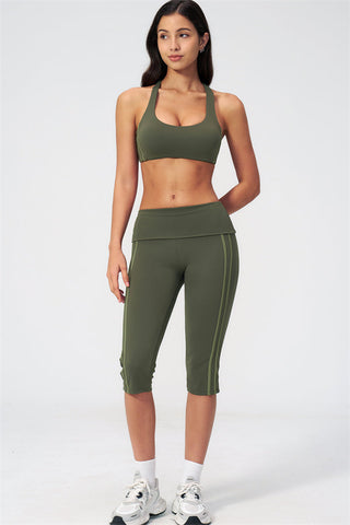 The Evoke Racerback Sports Bra Capri Leggings 2-Piece Set