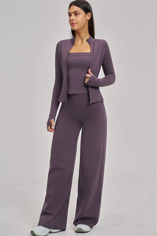 The Swoon Jacket Tank Top Flared Leggings 3-Piece Set