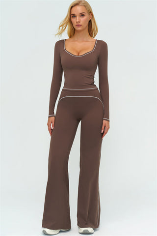 The Amara Long Sleeve T-shirt Flared Leggings 2-Piece Set