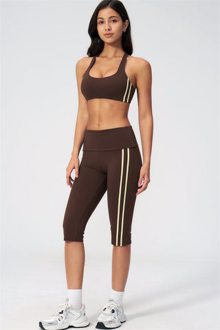 The Evoke Racerback Sports Bra Capri Leggings 2-Piece Set