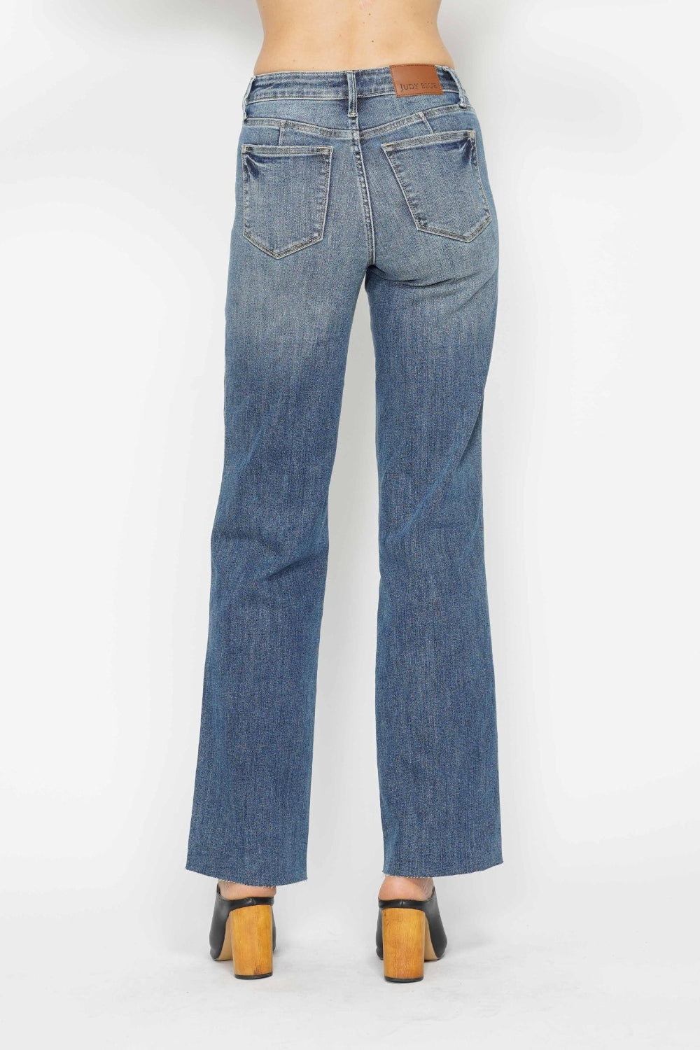 Judy Blue Tummy Control Blue Washed Straight Leg Denim Jeans