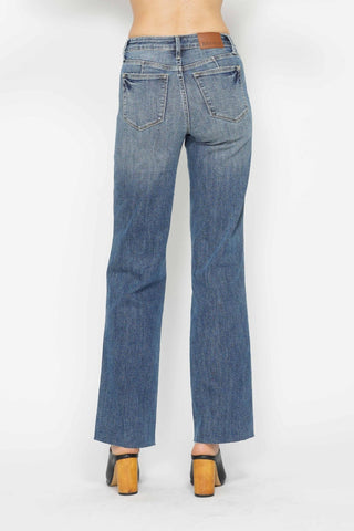 Judy Blue Tummy Control Blue Washed Straight Leg Denim Jeans