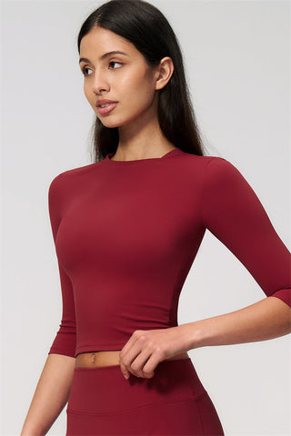 The Natalia Half-Sleeve Top Capri Leggings 2-Piece Set