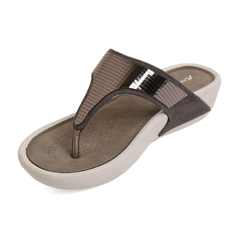Paloma- Grey Thong Slip-Ons - Glamourous Grace