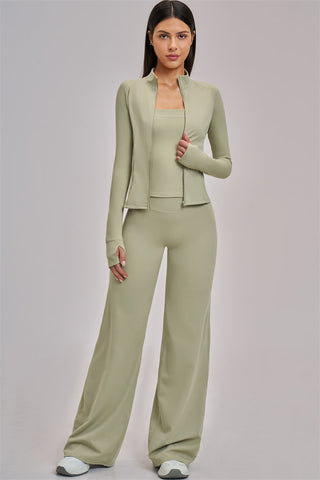 The Swoon Jacket Tank Top Flared Leggings 3-Piece Set