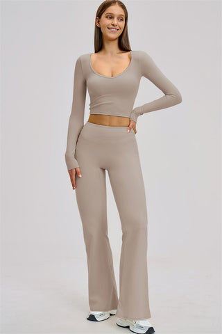 The Stride Long Sleeve T-shirt Flared Leggings 2-Piece Set