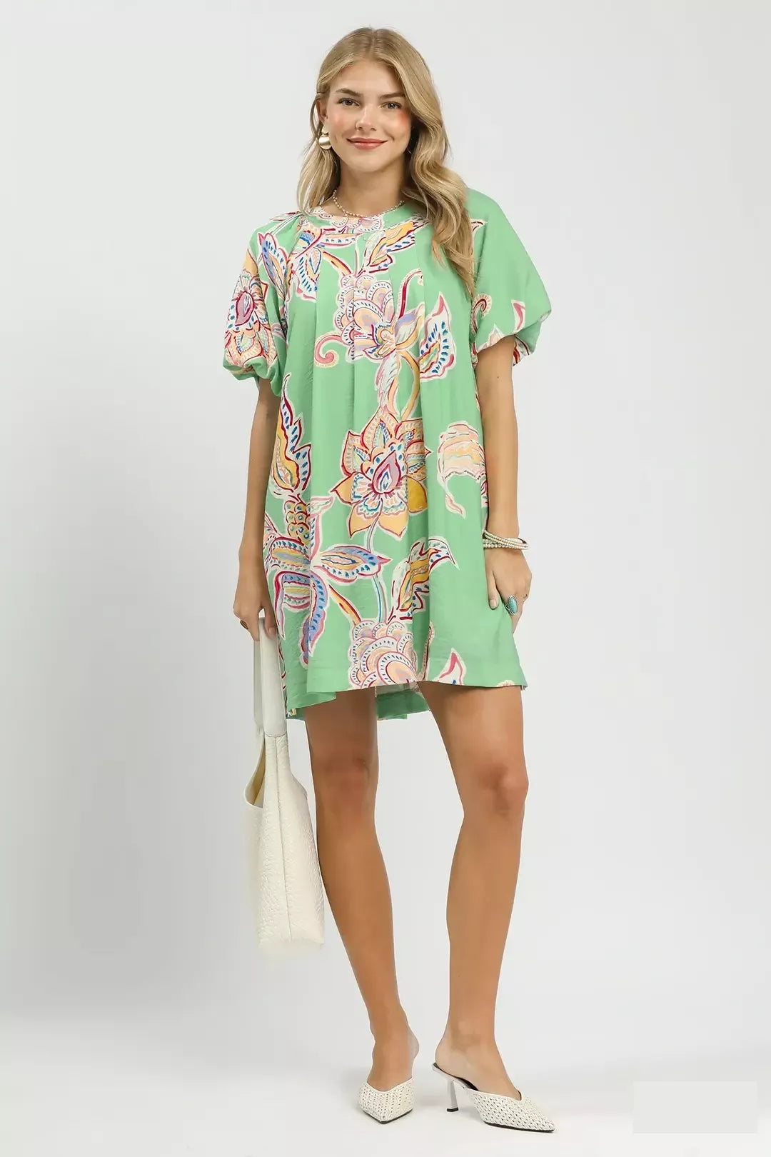 Umgee Boho Floral Print Mini Dress with Pockets - Glamourous Grace
