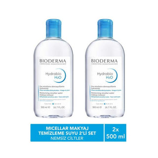 Bioderma Hydrabio H2O Micellar Water for Hydration and Makeup Removal, Fragrance-Free Skincare, 2x500ml - Glamourous Grace