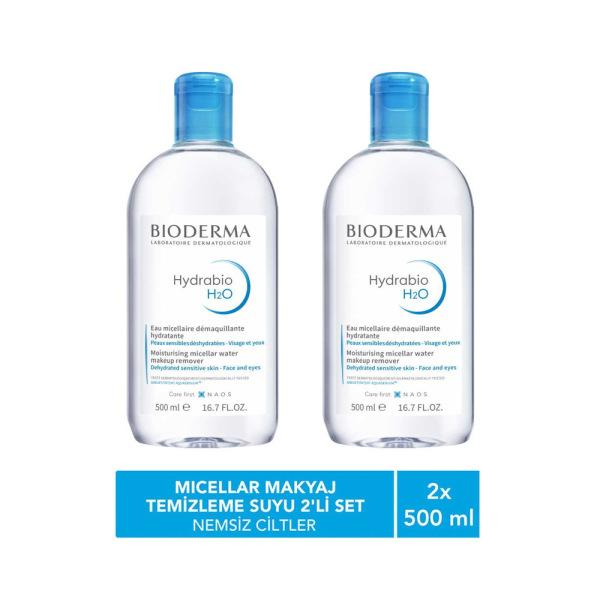 Bioderma Hydrabio H2O Micellar Water for Hydration and Makeup Removal, Fragrance-Free Skincare, 2x500ml - Glamourous Grace