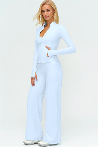 The Twirl Zip Jacket New Straight Leg Pants 2-Piece Set