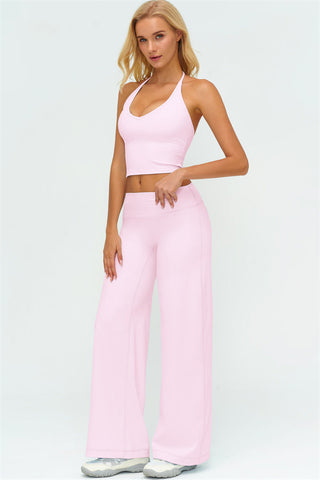 The Twirl Halter Tank Top New Straight Leg Pants 2-Piece Set