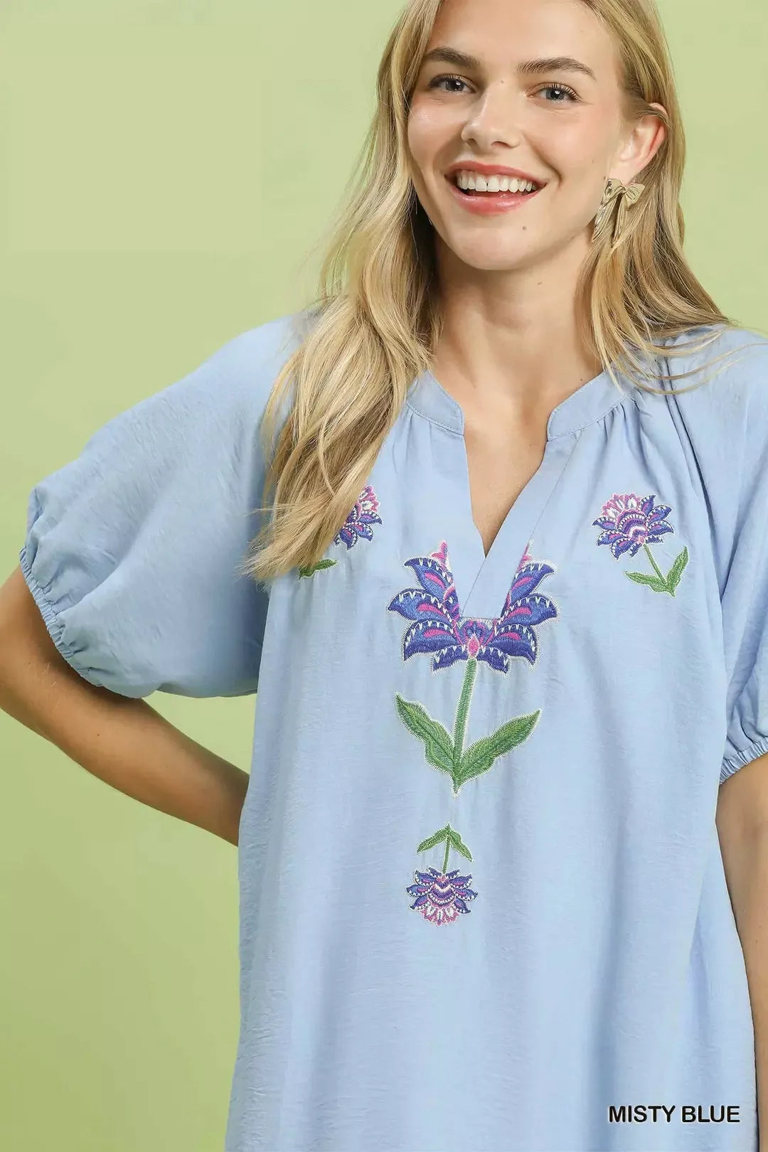 Umgee Embroidered Floral Babydoll Dress - Glamourous Grace