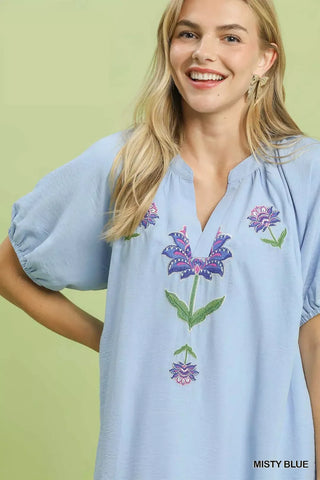 Umgee Embroidered Floral Babydoll Dress - Glamourous Grace