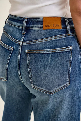Judy Blue High Waist Rigid Magic Marlow Arc Time Weathered Indigo Denim Jeans