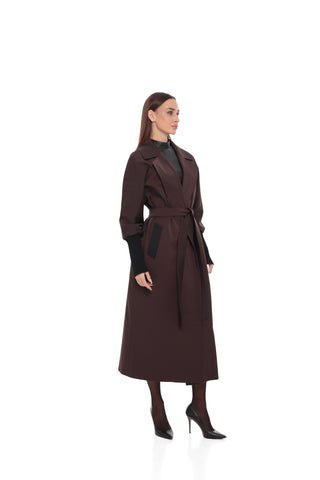 Miru Trench Coat in Chocolate
