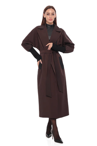 Miru Trench Coat in Chocolate