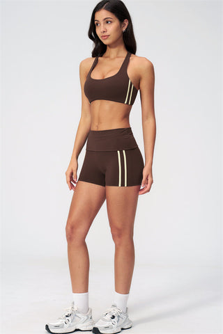 The Evoke Racerback Sports Bra Shorts 2-Piece Set