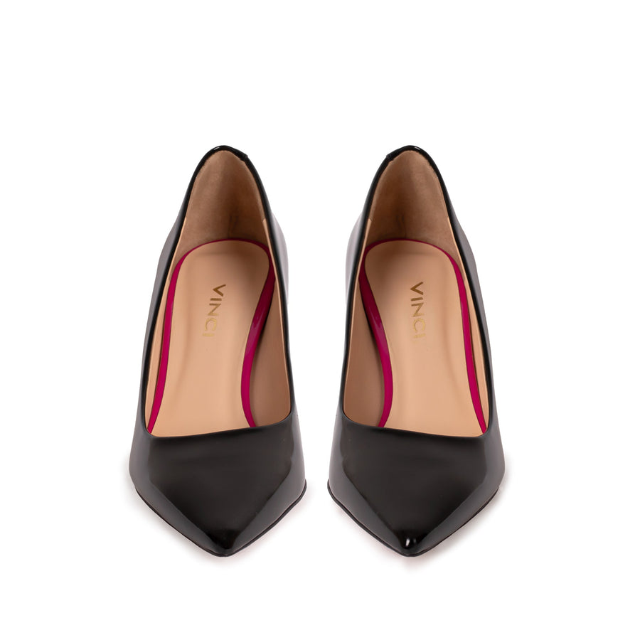 The Brunello Black Leather Pump Women Shoe - Glamourous Grace