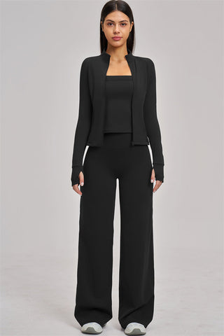 The Swoon Jacket Tank Top Flared Leggings 3-Piece Set