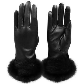 RABBIT FUR CUFF TECH GLOVES