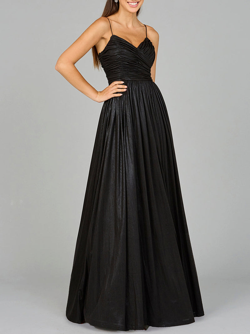 High Slit Metallic Jersey Dress - Glamourous Grace